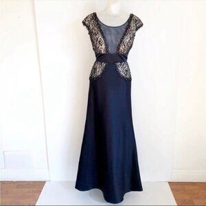 Franssical beading rhinestones Satin A-line Gown navy blue 6
